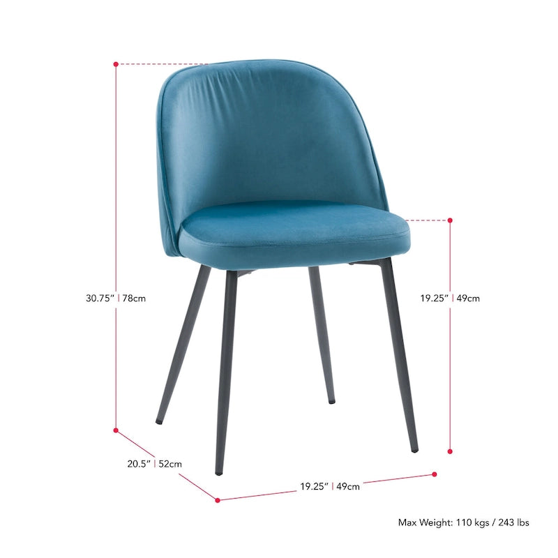 Chaise de salle à manger Ayla en velours