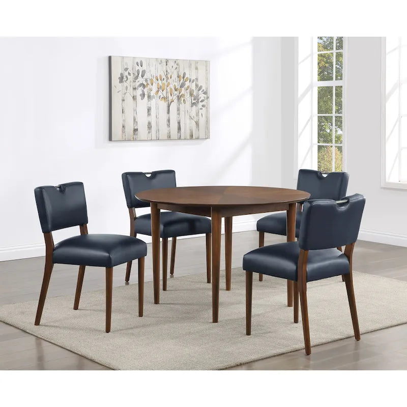 Table à manger ronde à pieds de 47 pouces Belinda Walnut par Greyson Living