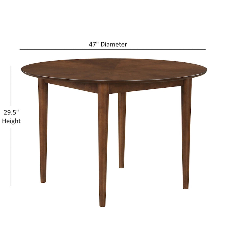Table à manger ronde à pieds de 47 pouces Belinda Walnut par Greyson Living