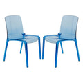 Chaise de salle à manger empilable en acrylique, minimaliste, en plastique, moderne, avec dossier intégral, transparente, d'appoint, pour cuisine, lot de 2