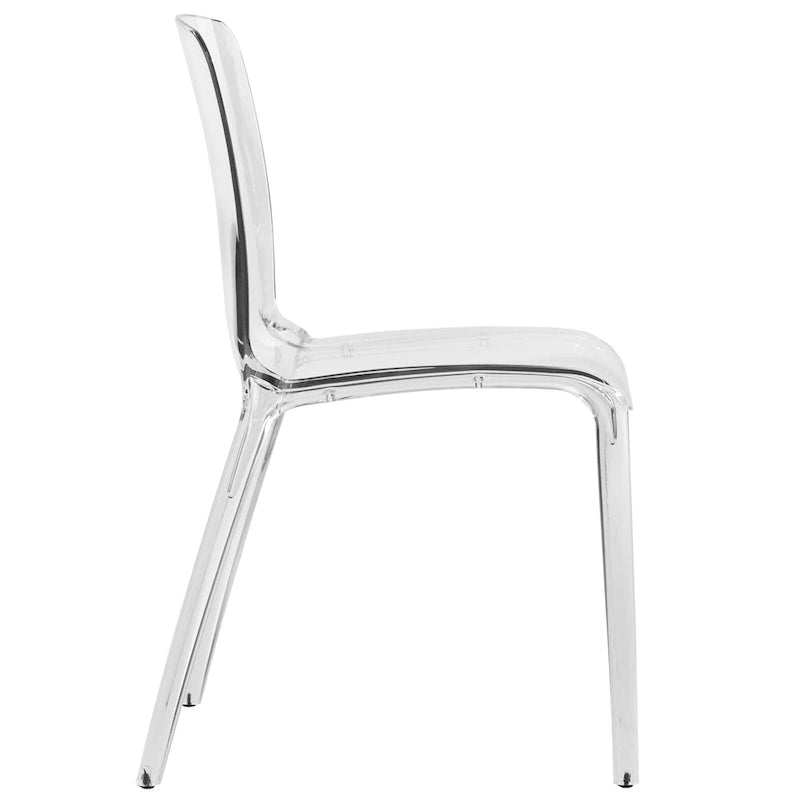 Chaise de salle à manger empilable en acrylique, minimaliste, en plastique, moderne, avec dossier intégral, transparente, d'appoint, pour cuisine, lot de 2