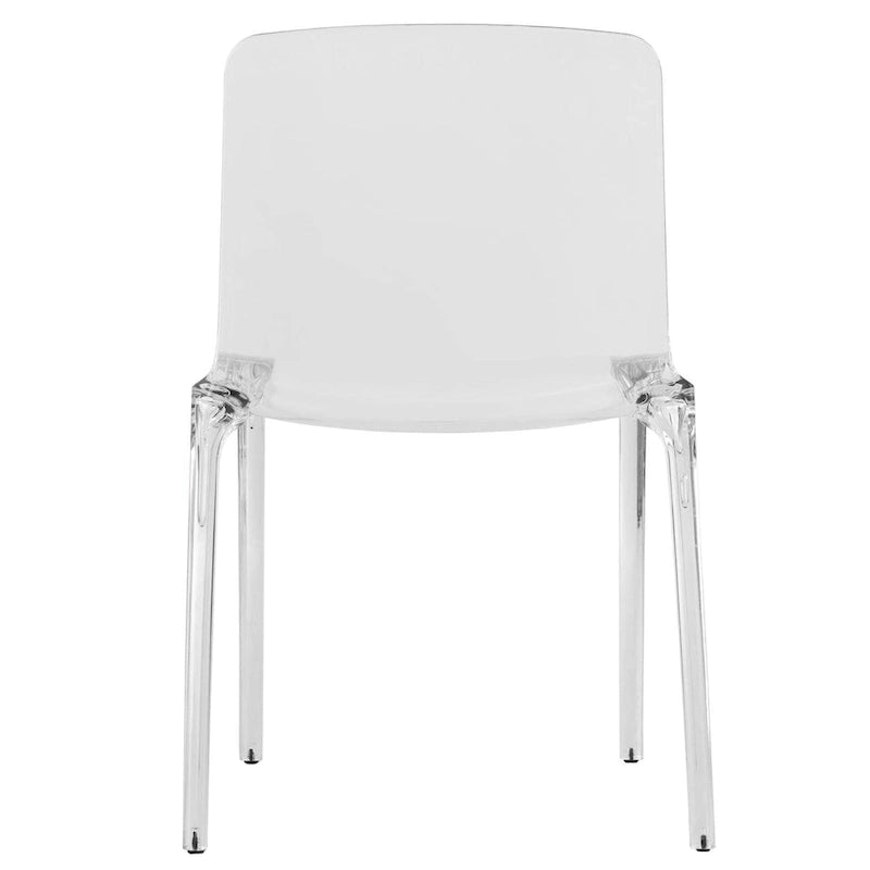 Chaise de salle à manger empilable en acrylique, minimaliste, en plastique, moderne, avec dossier intégral, transparente, d'appoint, pour cuisine, lot de 2