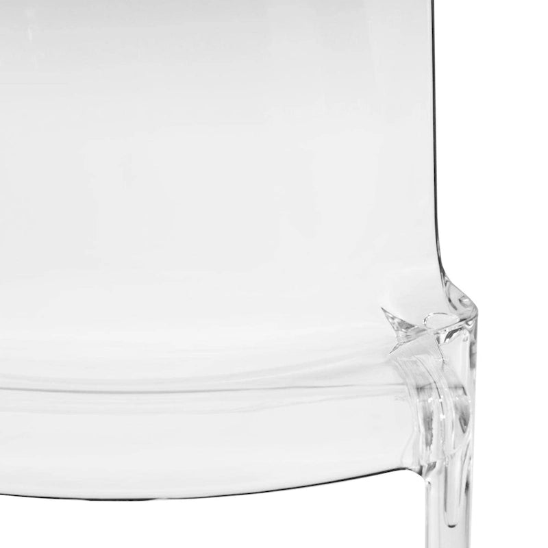 Chaise de salle à manger empilable en acrylique, minimaliste, en plastique, moderne, avec dossier intégral, transparente, d'appoint, pour cuisine, lot de 2