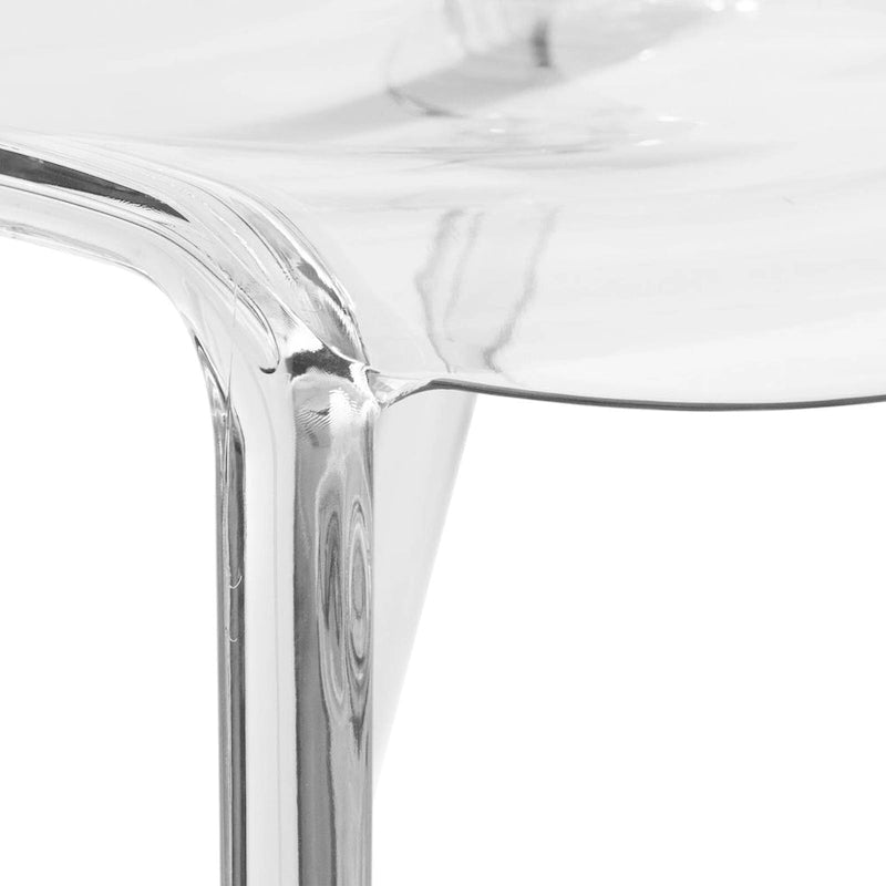 Chaise de salle à manger empilable en acrylique, minimaliste, en plastique, moderne, avec dossier intégral, transparente, d'appoint, pour cuisine, lot de 2