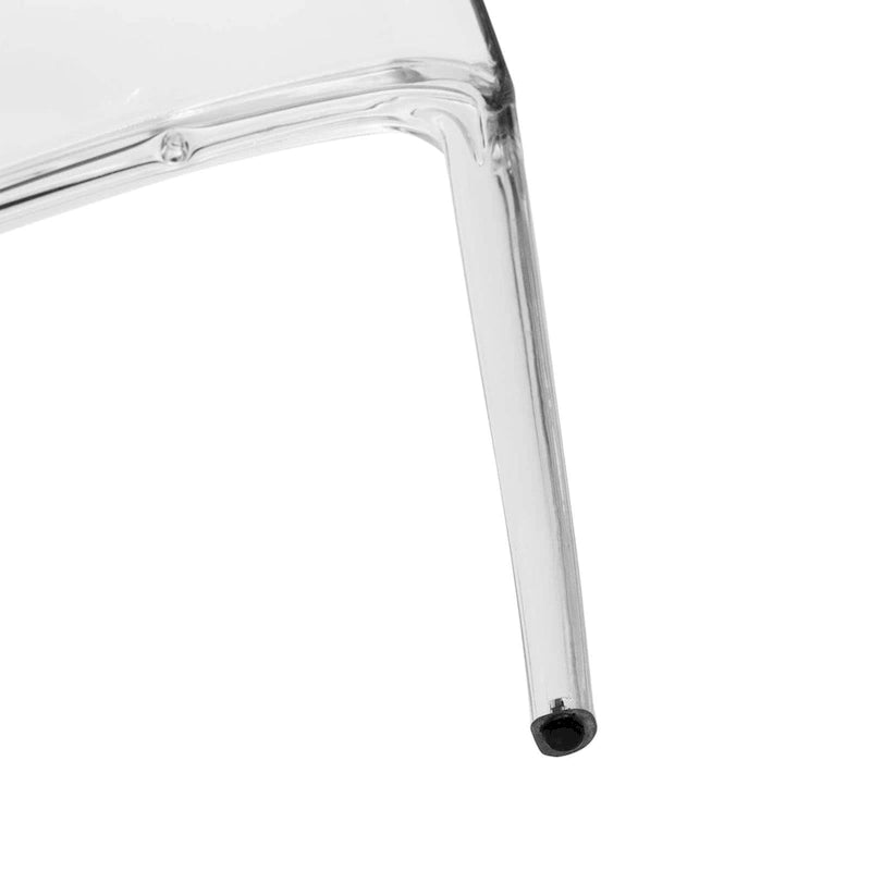 Chaise de salle à manger empilable en acrylique, minimaliste, en plastique, moderne, avec dossier intégral, transparente, d'appoint, pour cuisine, lot de 2