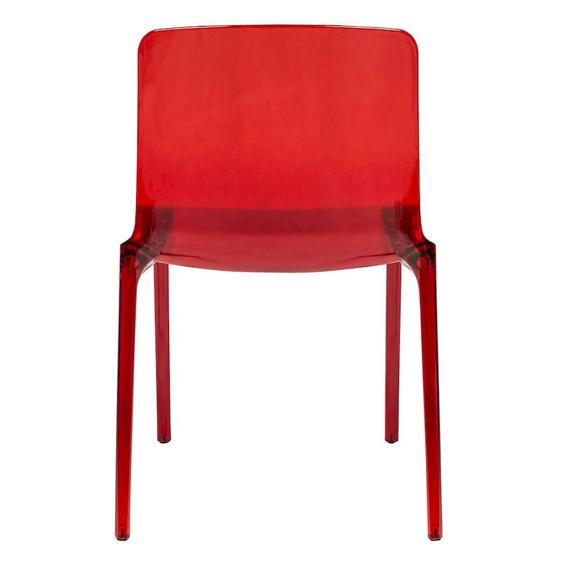 Chaise de salle à manger empilable en acrylique, minimaliste, en plastique, moderne, avec dossier intégral, transparente, d'appoint, pour cuisine, lot de 2