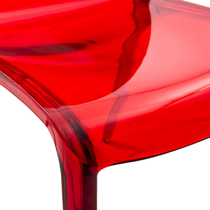 Chaise de salle à manger empilable en acrylique, minimaliste, en plastique, moderne, avec dossier intégral, transparente, d'appoint, pour cuisine, lot de 2