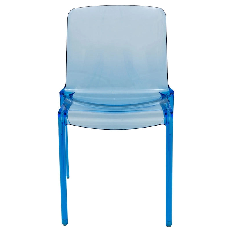 Chaise de salle à manger empilable en acrylique, minimaliste, en plastique, moderne, avec dossier intégral, transparente, d'appoint, pour cuisine, lot de 2