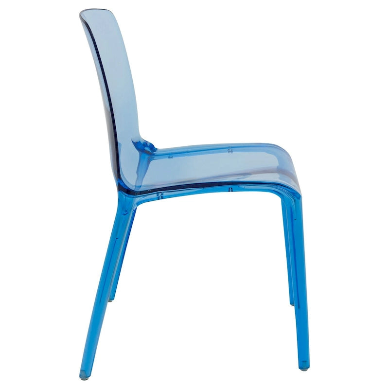 Chaise de salle à manger empilable en acrylique, minimaliste, en plastique, moderne, avec dossier intégral, transparente, d'appoint, pour cuisine, lot de 2