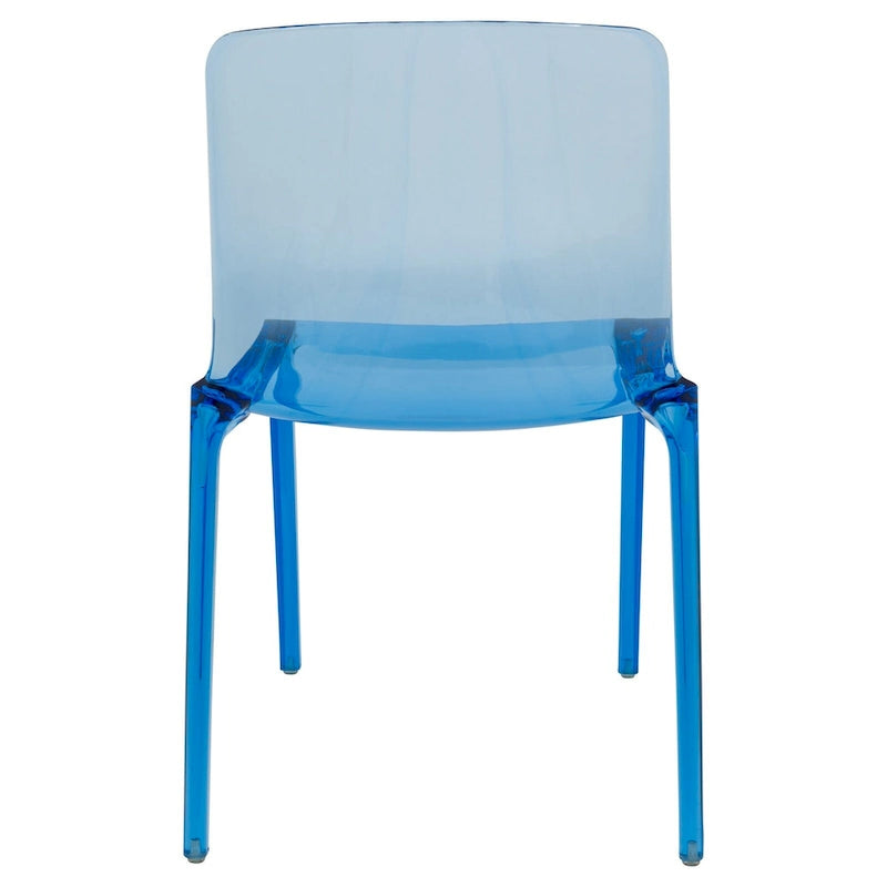 Chaise de salle à manger empilable en acrylique, minimaliste, en plastique, moderne, avec dossier intégral, transparente, d'appoint, pour cuisine, lot de 2