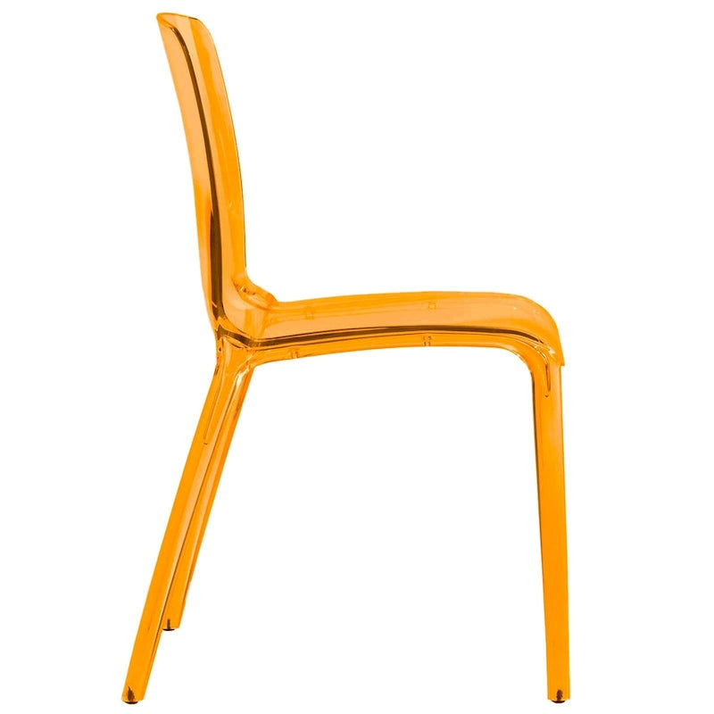 Chaise de salle à manger empilable en acrylique, minimaliste, en plastique, moderne, avec dossier intégral, transparente, d'appoint, pour cuisine, lot de 2