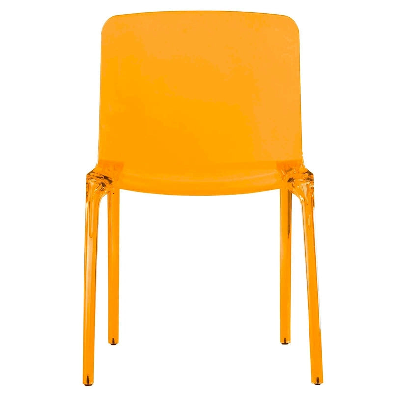 Chaise de salle à manger empilable en acrylique, minimaliste, en plastique, moderne, avec dossier intégral, transparente, d'appoint, pour cuisine, lot de 2