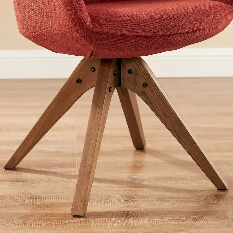 Lot de 2 chaises de salle à manger pivotantes Art Leon de style Mid-century avec pieds en bois
