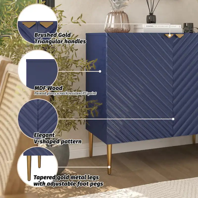 Buffet de rangement Clihome à 2 portes avec étagère réglable