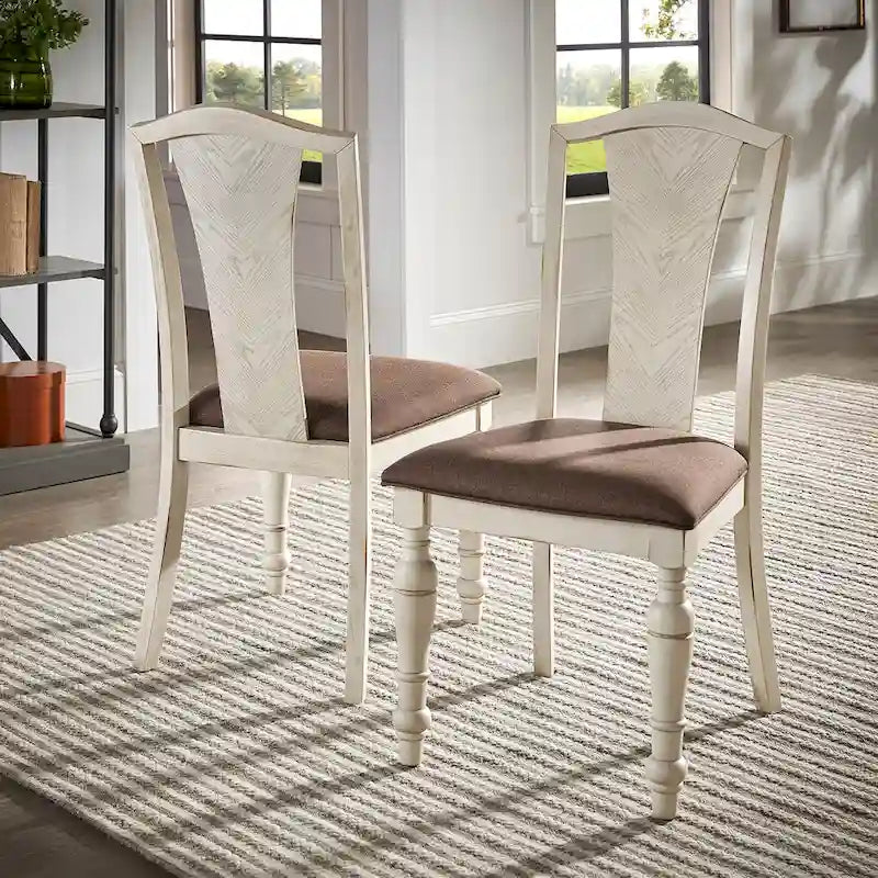 Ensemble de table à manger ronde Tournus bicolore en bois d'hévéa massif par iNSPIRE Q Classic