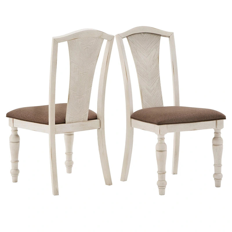 Ensemble de table à manger ronde Tournus bicolore en bois d'hévéa massif par iNSPIRE Q Classic