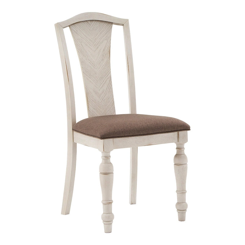 Ensemble de table à manger ronde Tournus bicolore en bois d'hévéa massif par iNSPIRE Q Classic