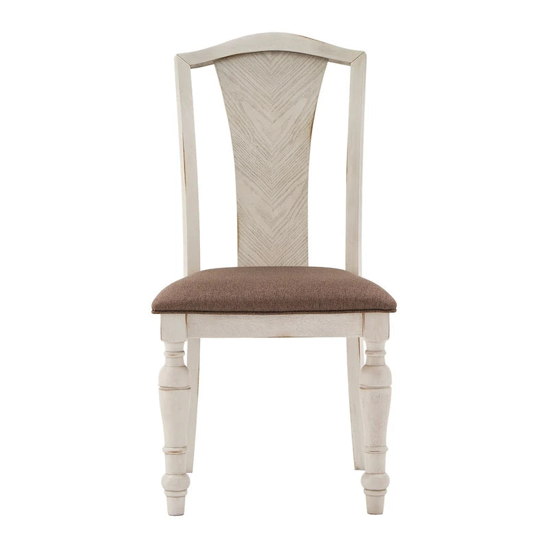 Ensemble de table à manger ronde Tournus bicolore en bois d'hévéa massif par iNSPIRE Q Classic