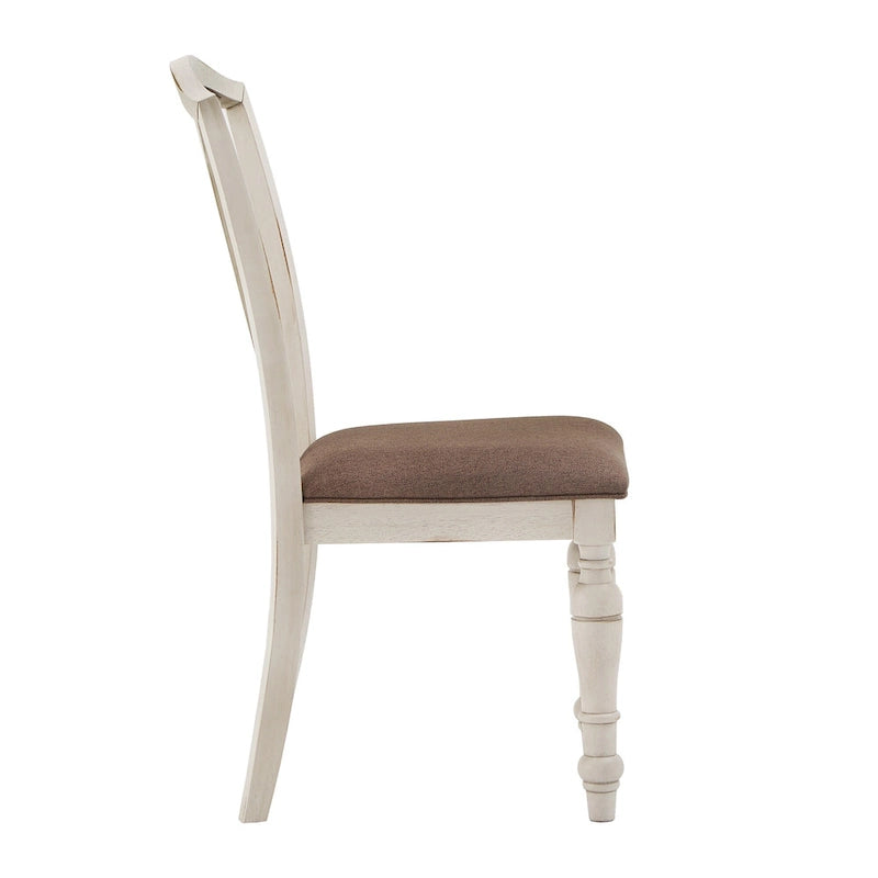 Ensemble de table à manger ronde Tournus bicolore en bois d'hévéa massif par iNSPIRE Q Classic