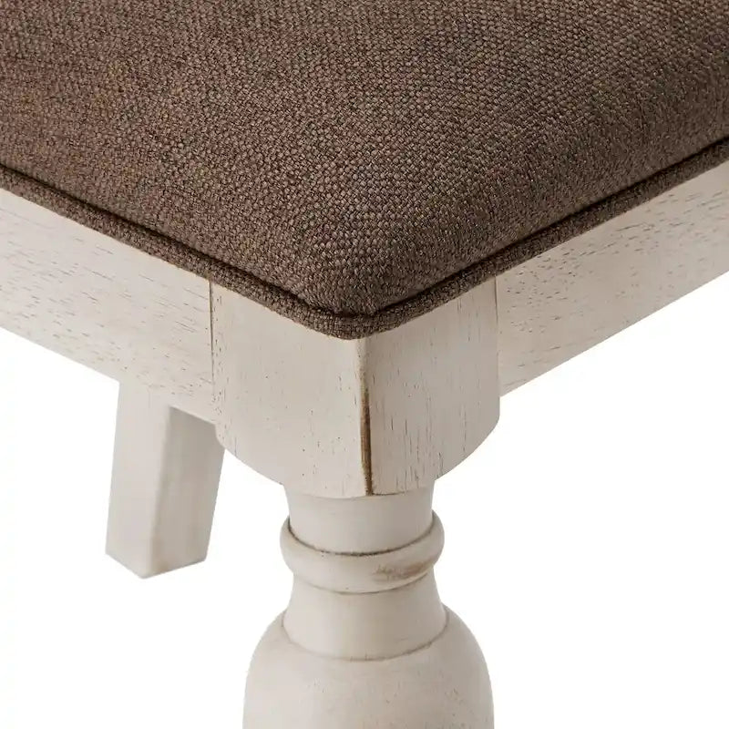 Ensemble de table à manger ronde Tournus bicolore en bois d'hévéa massif par iNSPIRE Q Classic