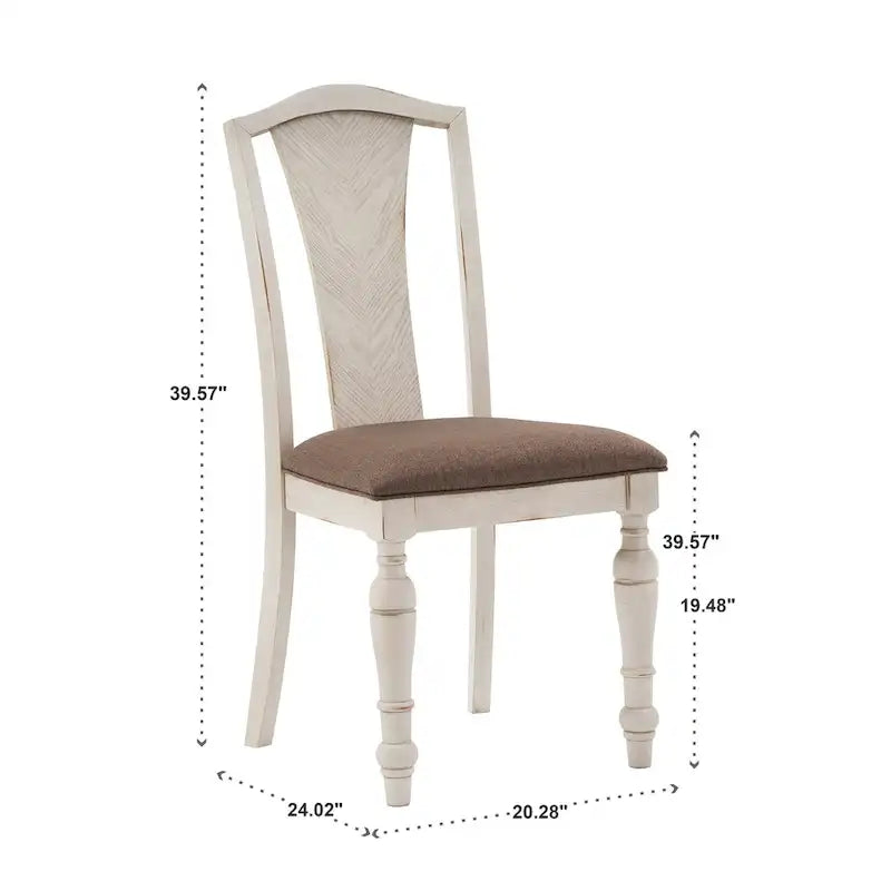 Ensemble de table à manger ronde Tournus bicolore en bois d'hévéa massif par iNSPIRE Q Classic