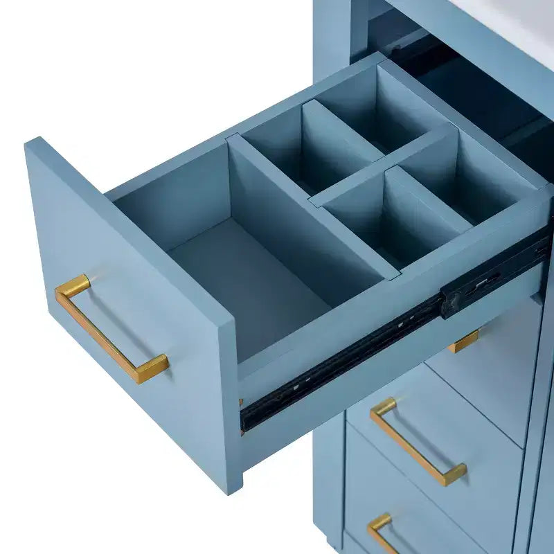 Meuble-lavabo de salle de bain 30 po avec armoire et 3 tiroirs – Noir / Bleu / Vert / Indigo / Blanc