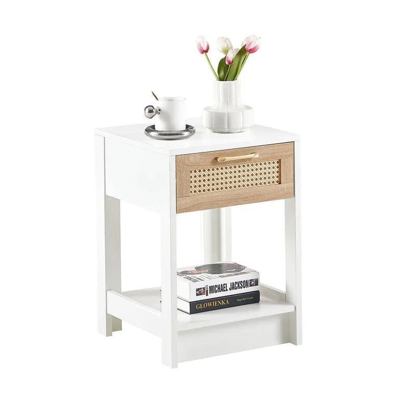 Table de chevet en bois de 15,75 po avec tiroir de rangement, table d'appoint pour salon