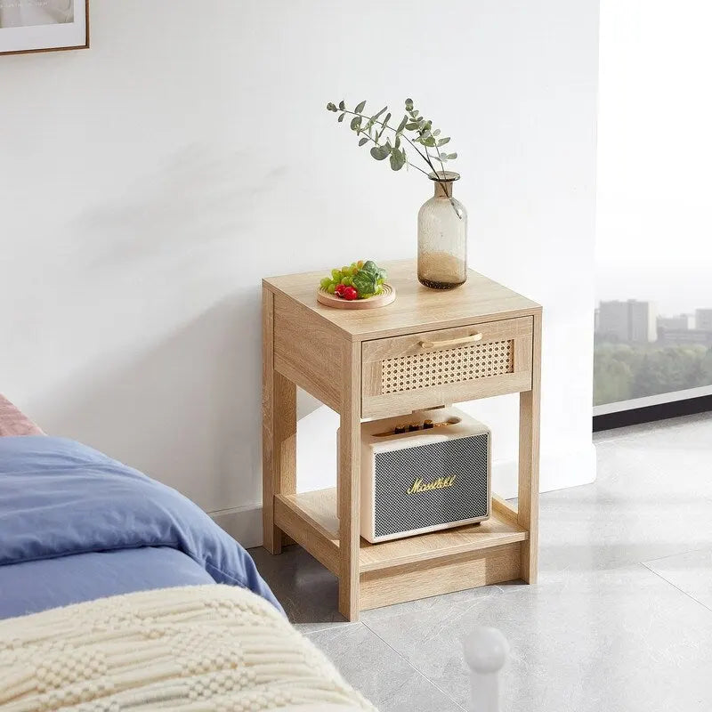 Table de chevet en bois de 15,75 po avec tiroir de rangement, table d'appoint pour salon