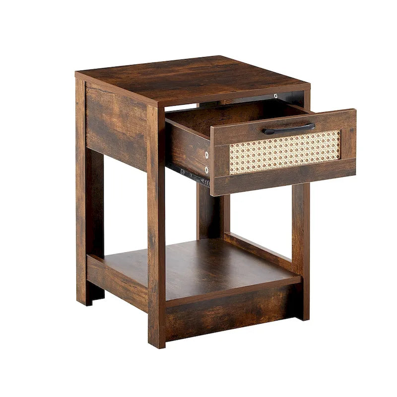 Table de chevet en bois de 15,75 po avec tiroir de rangement, table d'appoint pour salon