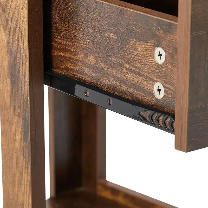 Table de chevet en bois de 15,75 po avec tiroir de rangement, table d'appoint pour salon
