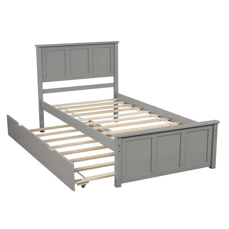 Lit plate-forme Merax une place avec lit gigogne