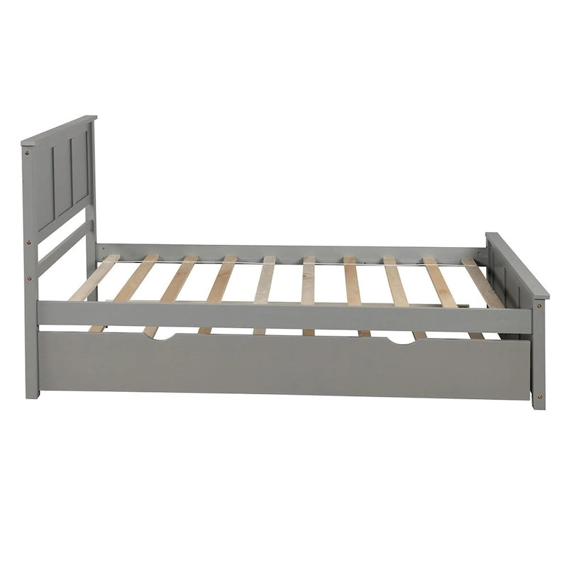Lit plate-forme Merax une place avec lit gigogne