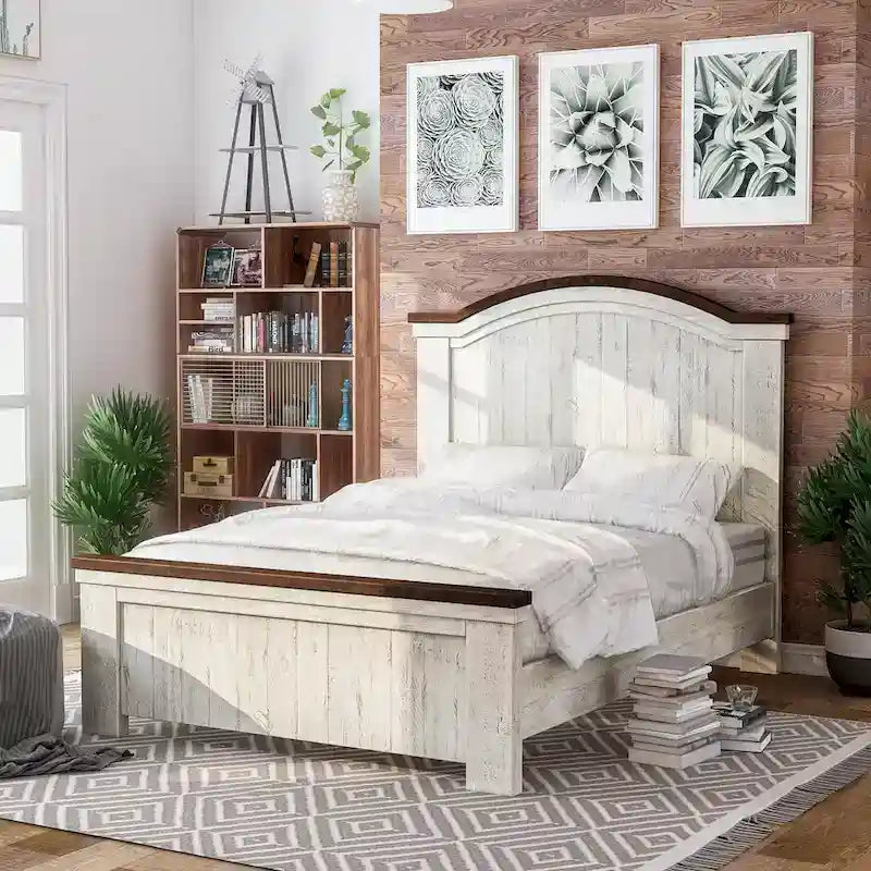 Ensemble de chambre à coucher 3 pièces en pin blanc Ynez Farmhouse avec port USB par Furniture of America