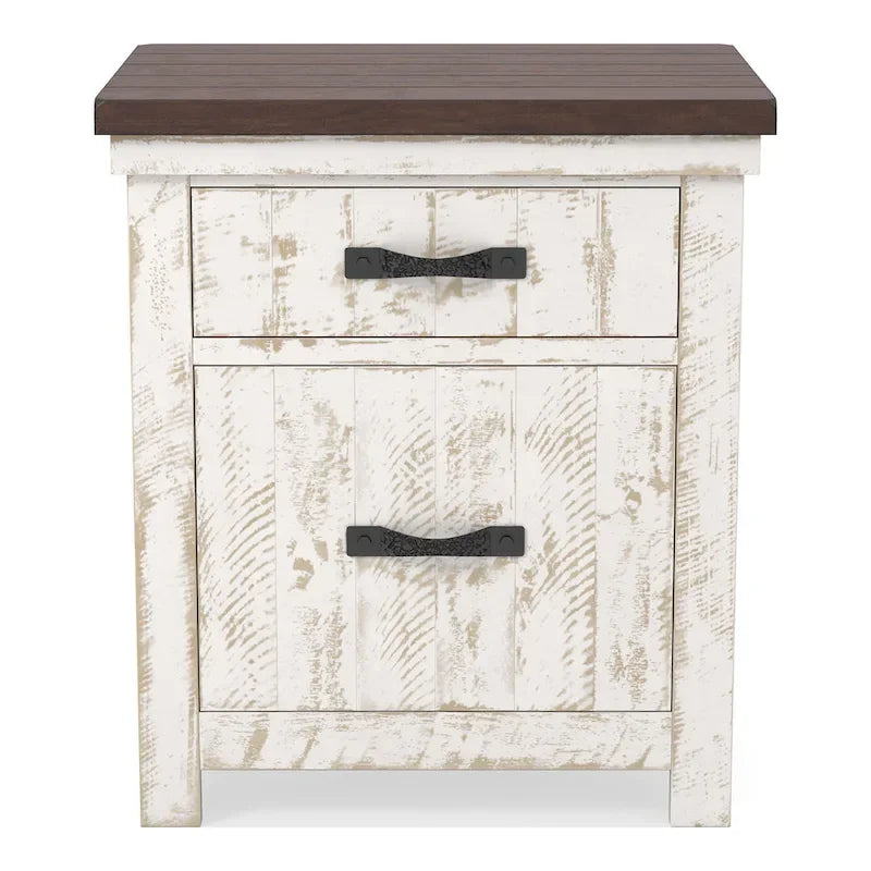 Ensemble de chambre à coucher 3 pièces en pin blanc Ynez Farmhouse avec port USB par Furniture of America