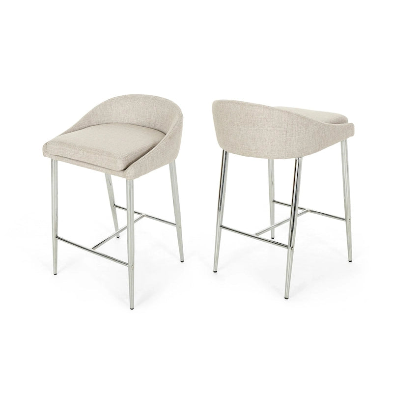 Tabourets de bar modernes garnis Bandini avec pieds chromés (lot de 2) par Christopher Knight Home