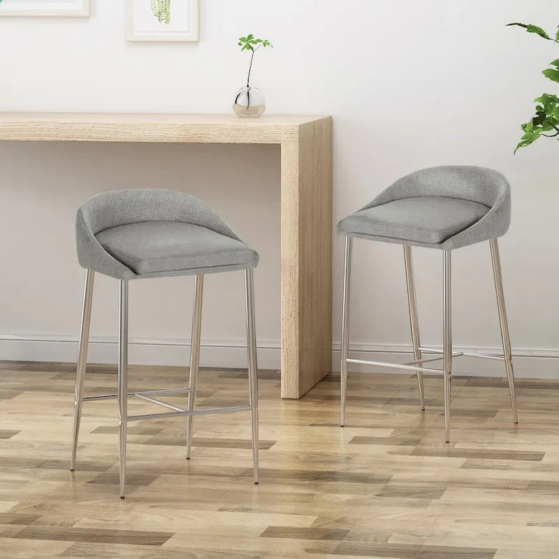 Tabourets de bar modernes garnis Bandini avec pieds chromés (lot de 2) par Christopher Knight Home