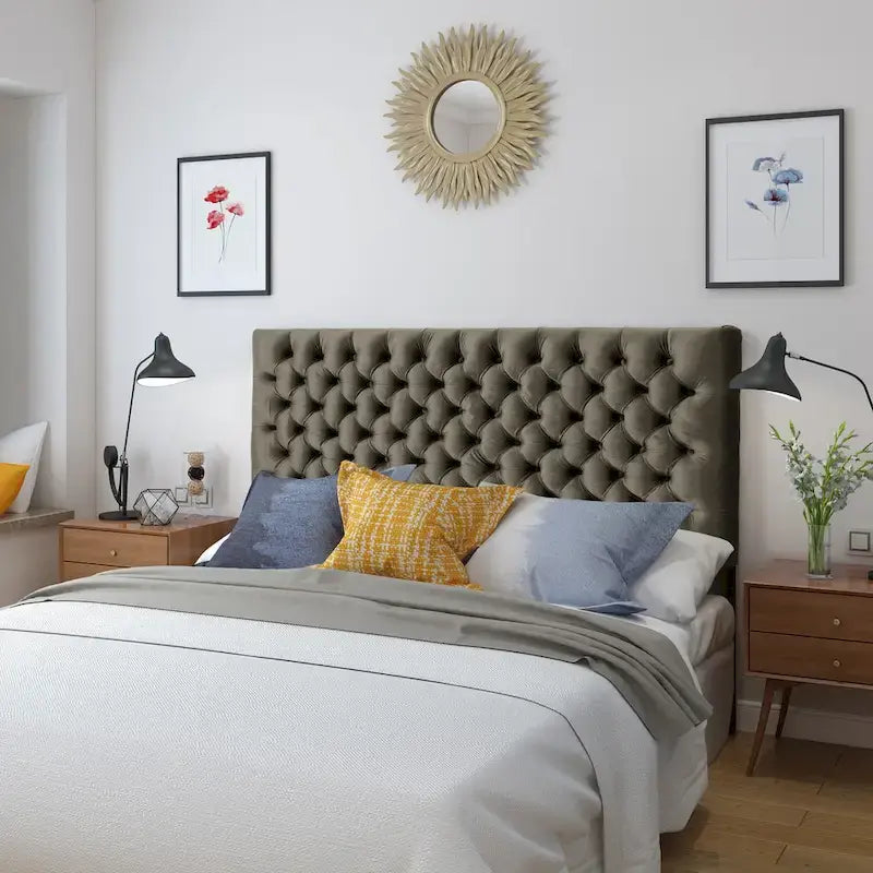 Tête de lit réglable en velours Jezebel par Christopher Knight Home