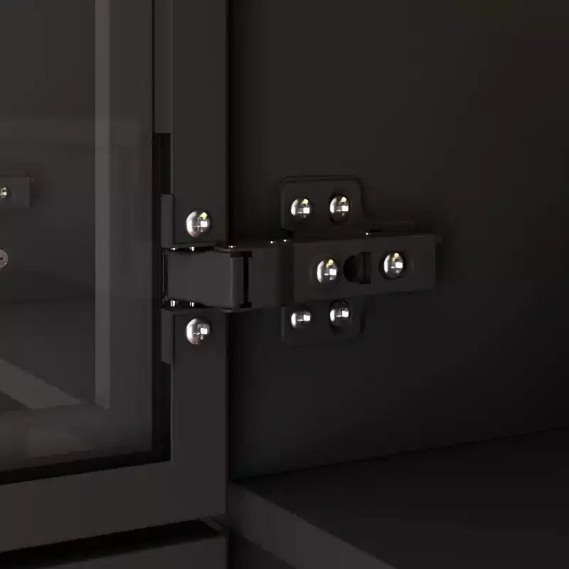 Armoire vitrine avec éclairage LED, portes en verre, placard-penderie, noir