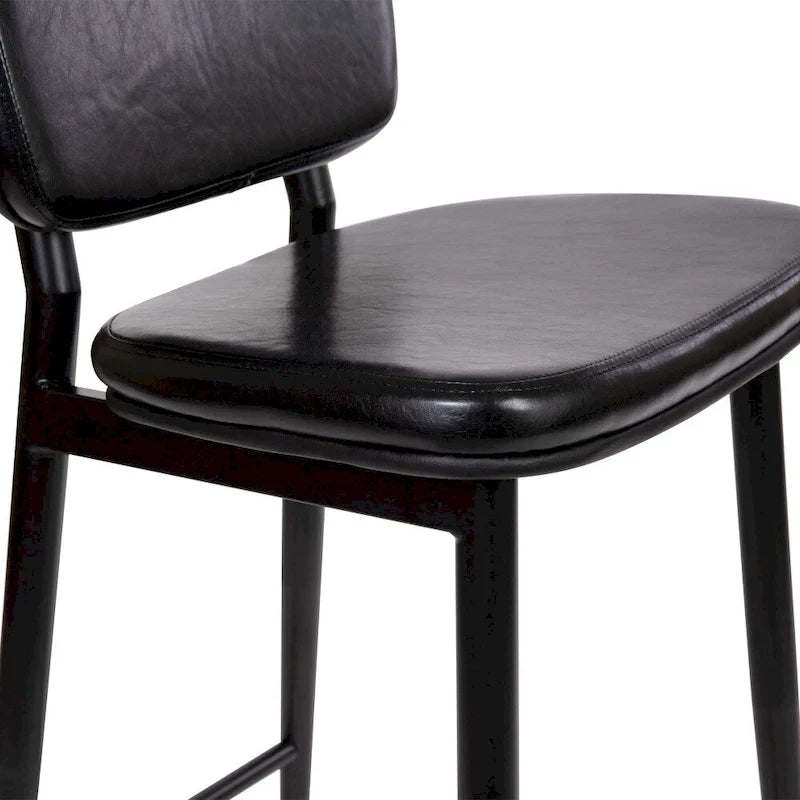 Lot de 2 tabourets de bar en similicuir avec cadre en fer et repose-pieds intégré
