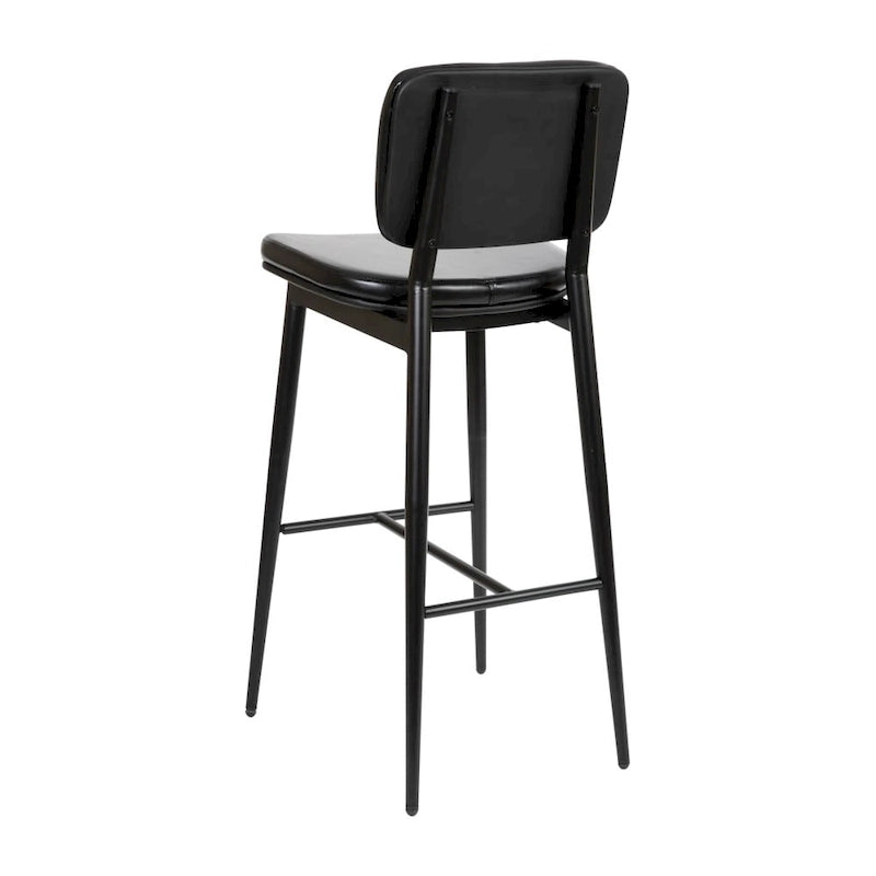 Lot de 2 tabourets de bar en similicuir avec cadre en fer et repose-pieds intégré