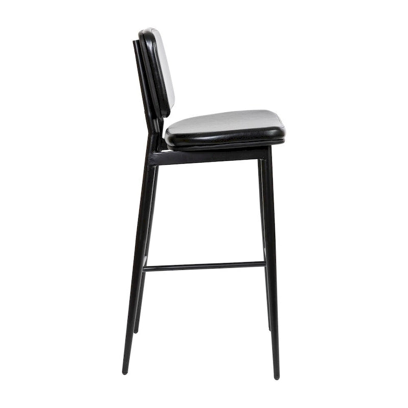 Lot de 2 tabourets de bar en similicuir avec cadre en fer et repose-pieds intégré
