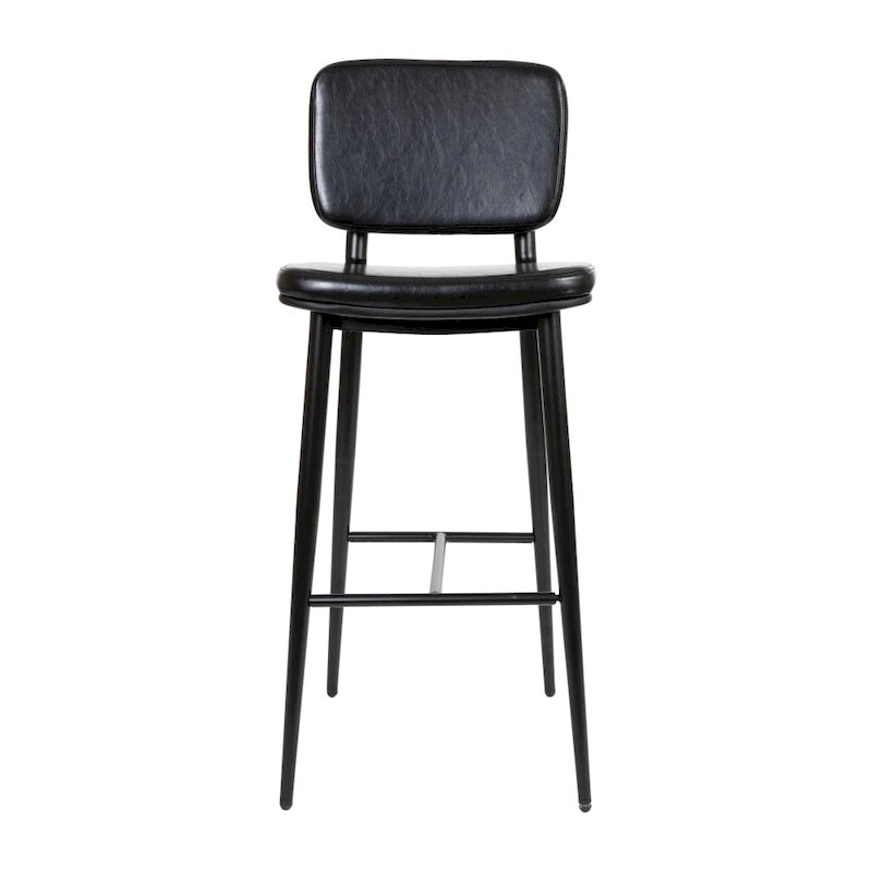 Lot de 2 tabourets de bar en similicuir avec cadre en fer et repose-pieds intégré
