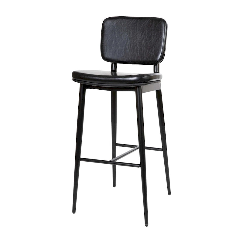 Lot de 2 tabourets de bar en similicuir avec cadre en fer et repose-pieds intégré
