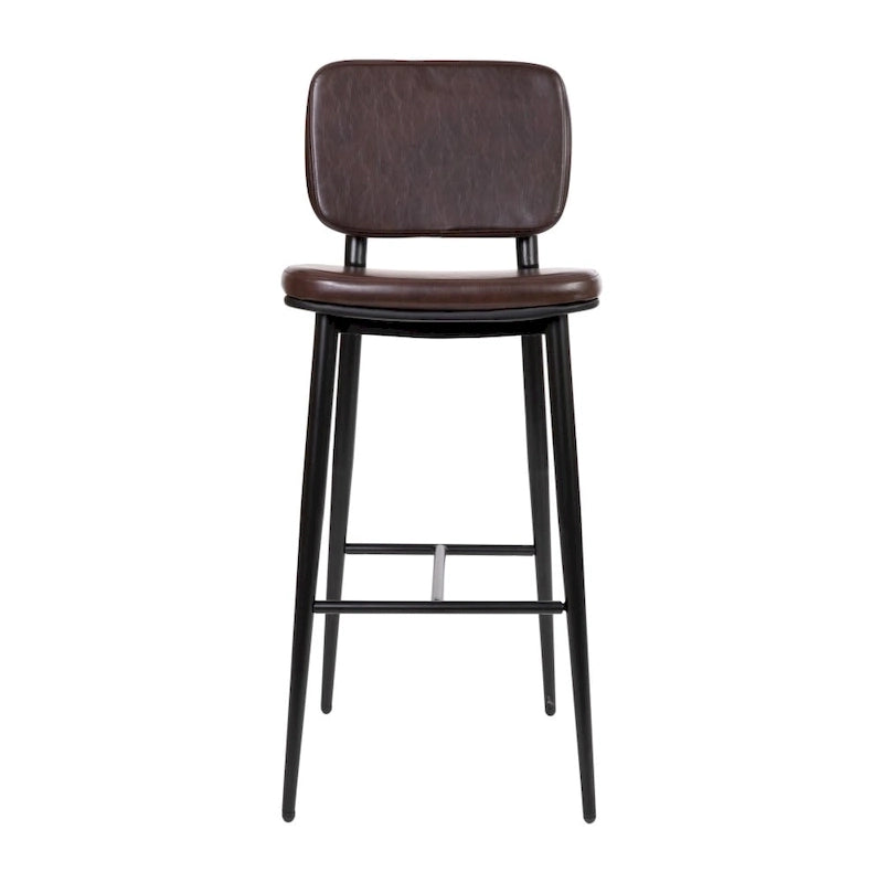 Lot de 2 tabourets de bar en similicuir avec cadre en fer et repose-pieds intégré