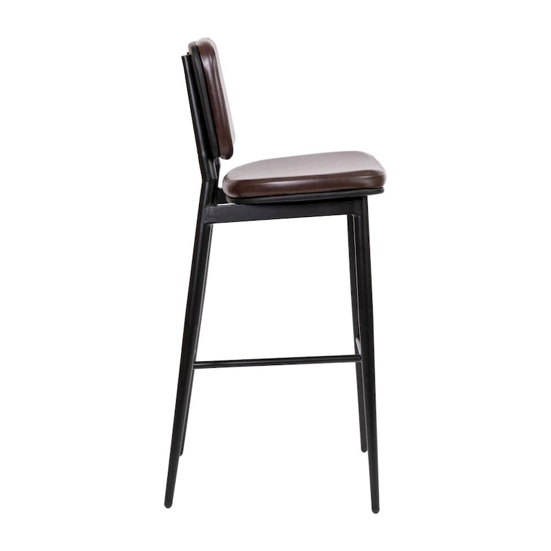 Lot de 2 tabourets de bar en similicuir avec cadre en fer et repose-pieds intégré