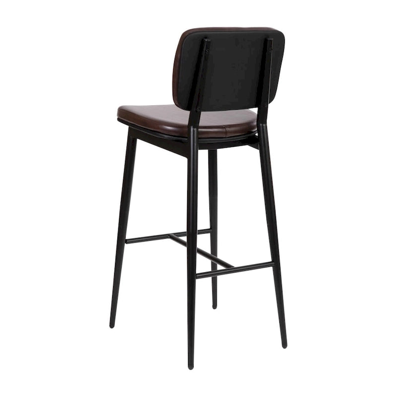 Lot de 2 tabourets de bar en similicuir avec cadre en fer et repose-pieds intégré