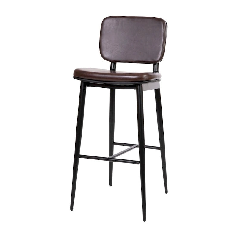 Lot de 2 tabourets de bar en similicuir avec cadre en fer et repose-pieds intégré