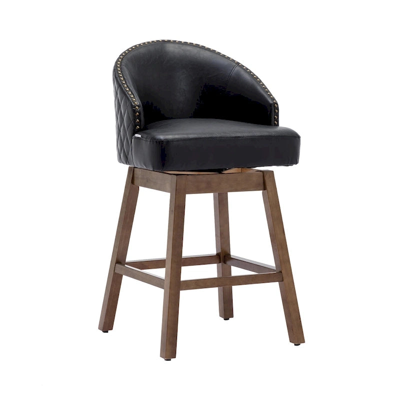 Tabourets de bar pivotants à 360° à hauteur de comptoir avec repose-pieds - Lot de 2