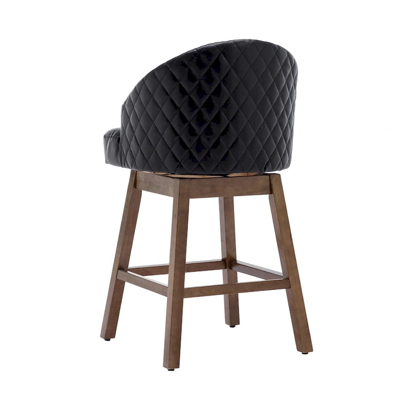 Tabourets de bar pivotants à 360° à hauteur de comptoir avec repose-pieds - Lot de 2