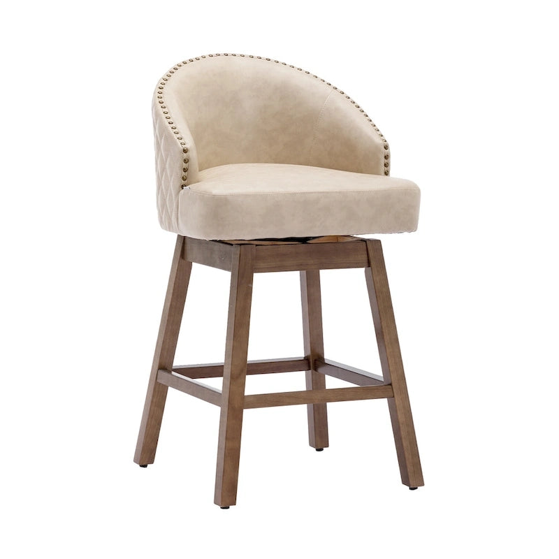 Tabourets de bar pivotants à 360° à hauteur de comptoir avec repose-pieds - Lot de 2